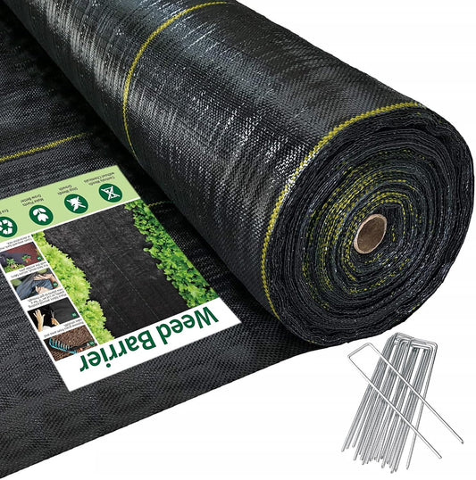 3ft x100ft Black Weed Barrier Landscape Premium Fabric-Heavy Duty Woven Ground Cloth with Superior Permeability Weed Control Convenient Design