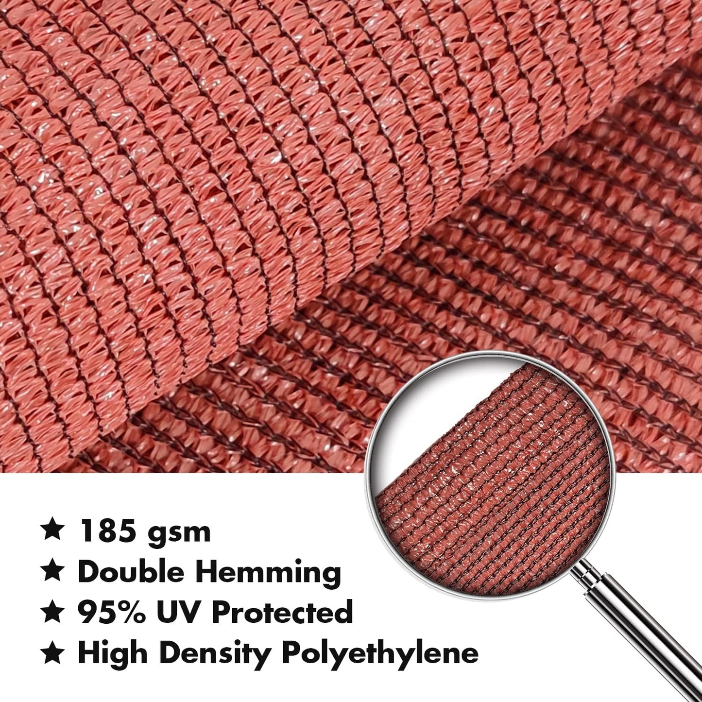 KANAGAWA 10'X15' Rust Red Custom Size Sun Shade Sail Rectangle UV Block Canopy Cover for Patio Backyard Lawn Garden Outdoor (Customized Available)