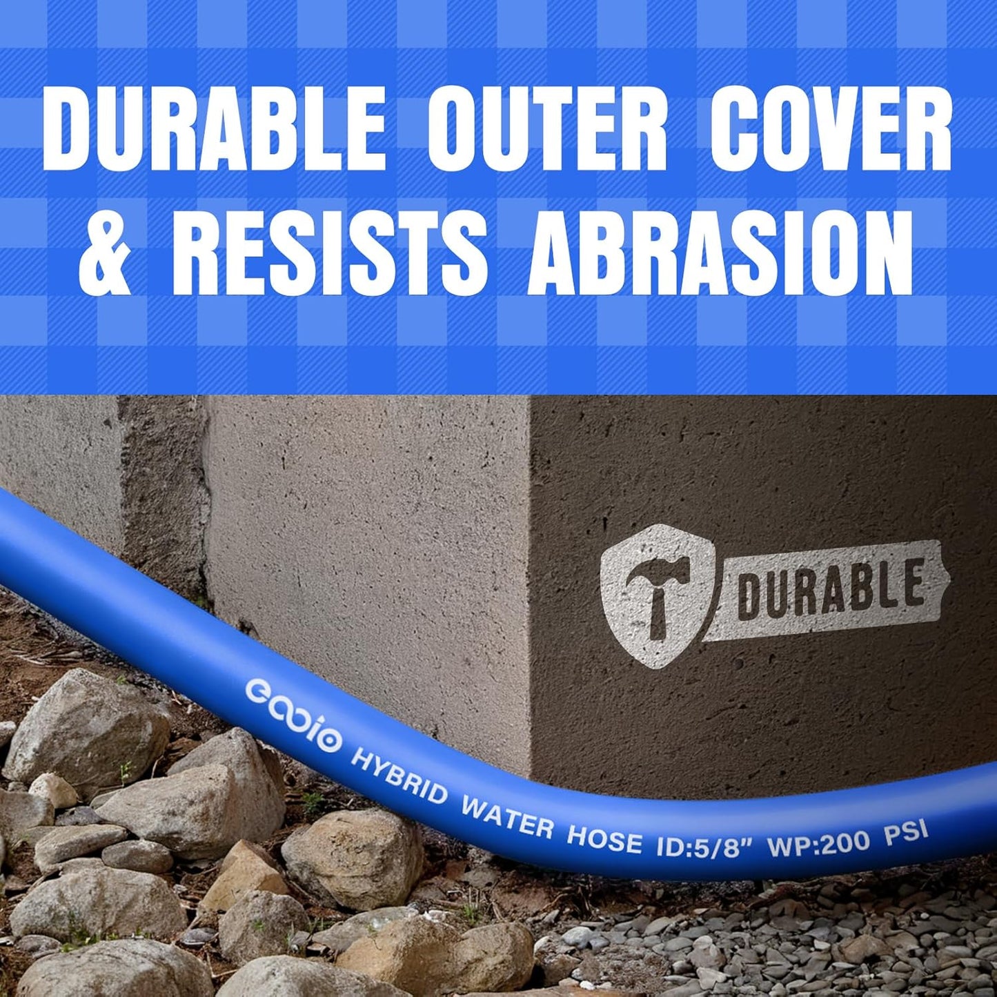 Heavy Duty Garden Hose 100 ft, Non-Expanding Flexible Water Hose, Kink Resistant Lightweight Hybrid Hose, Leakproof Hose Male to Female Fittings