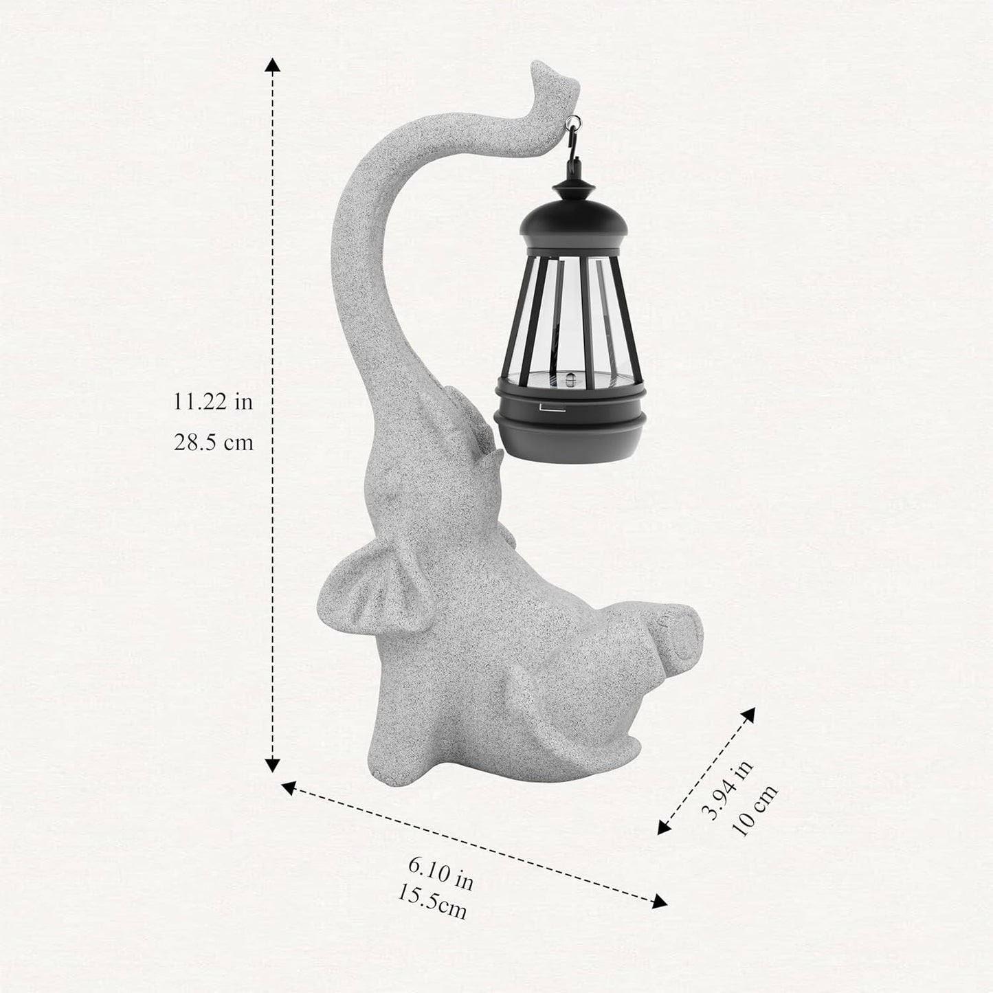 Garden Decoration, Figurine, Lawn Statue, Sculpture Ornament, Animal Figurine - Cat Resin Statue with Lantern (Face Upward)