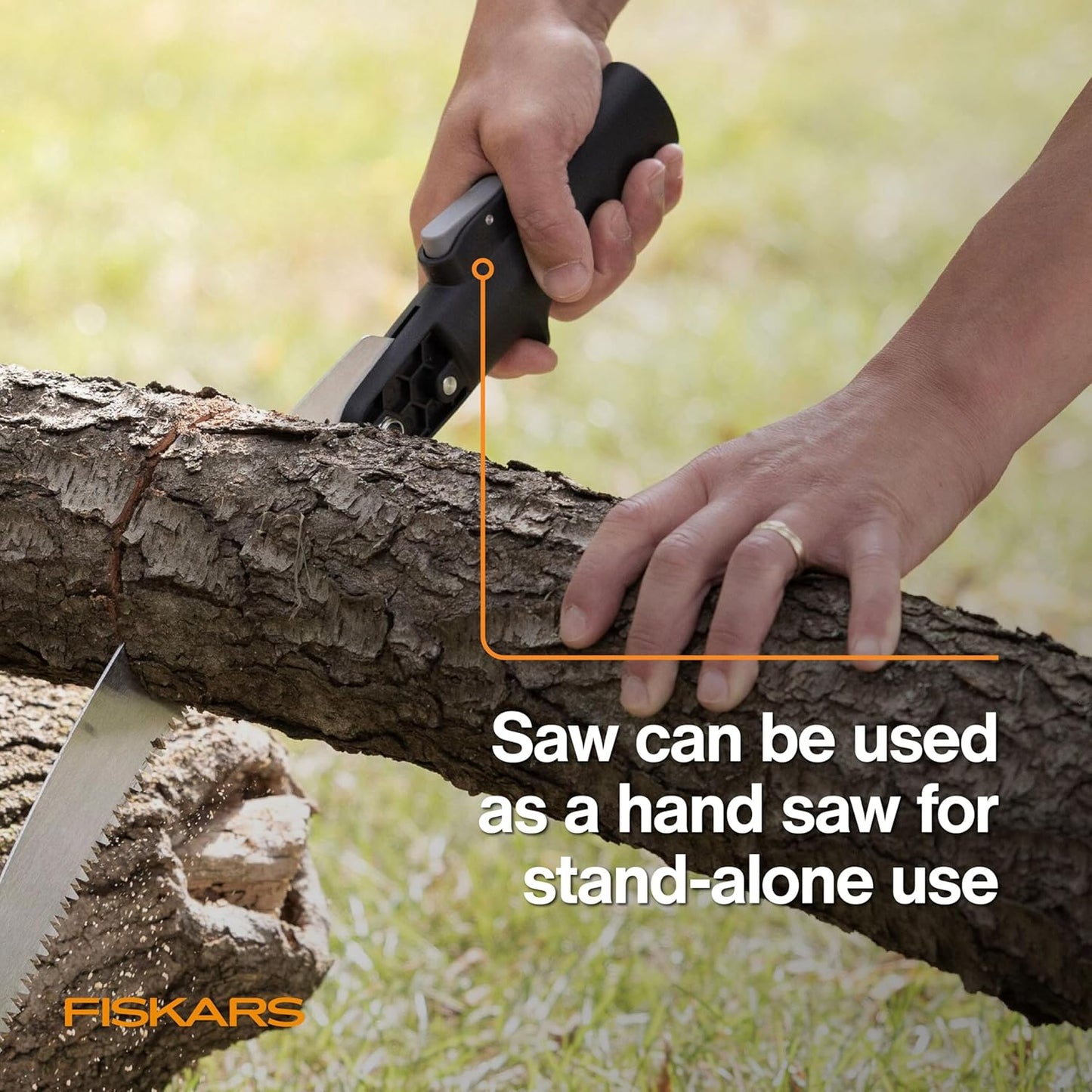 Fiskars XtendControl Extendable Tree Pruner (6 ft), Adjustable Branch Trimmer with 15" X1 Saw with Hand Saw Option, 3-6 ft Extension Pole, and Secure Locking System for Precision Cutting