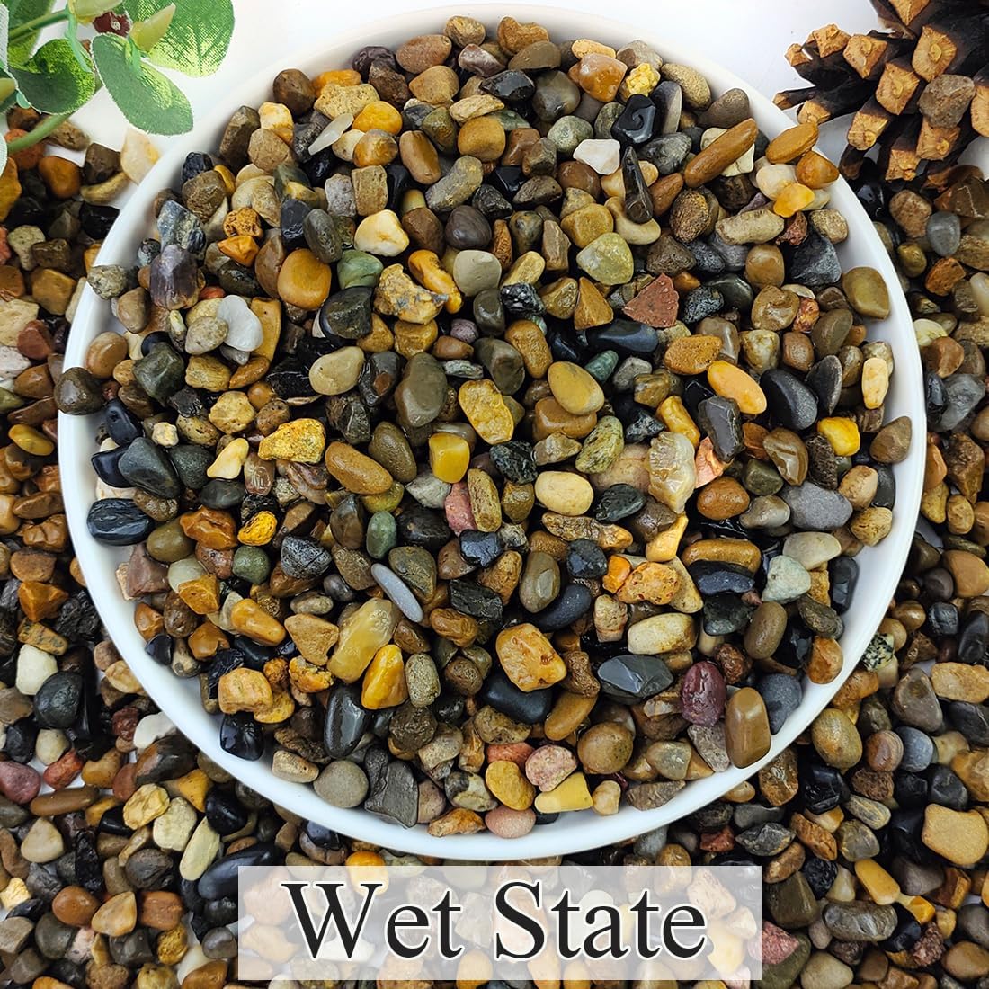 20lbs Natural River Rocks, 1/4" Aquarium Gravel Small Rocks for Plants Pea Gravel for Fish Tank, Decorative Pebbles for Gardening, Flower Pots, Vase Fillers, Indoor Water Fountains, Landscaping