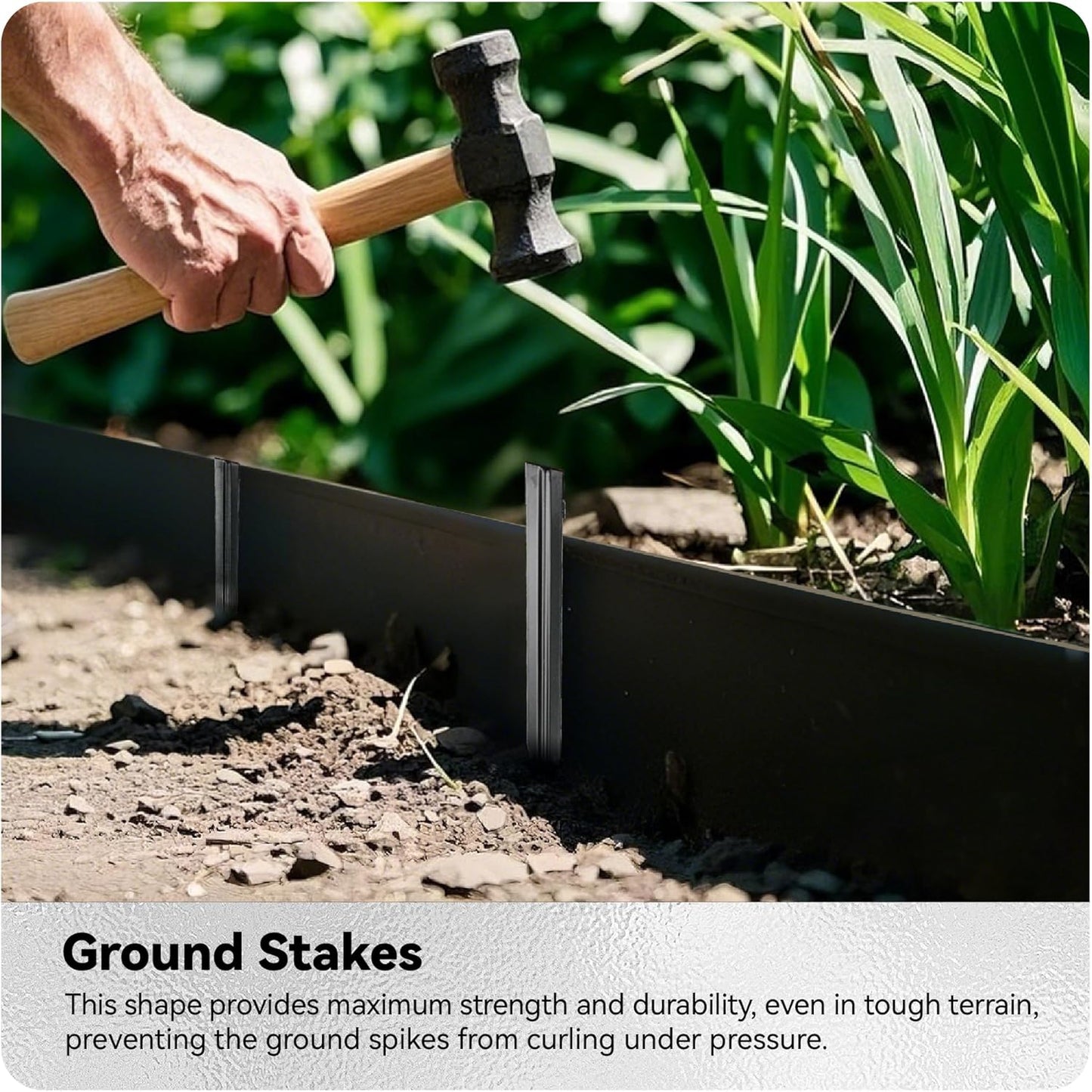 Worth Galvanized Steel Landscape Edging 8" x50' Metal Garden Edging Roll Flexible Bender Border with 16Pcs Stakes for Lawn, Flower Bed Edges, Black