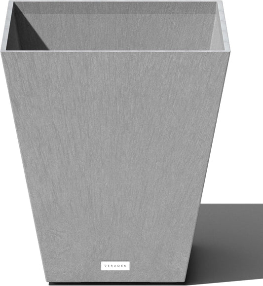 Veradek Pure Series Nobleton Plastic Planter - Large Pots for Indoor or Outdoor Porch/Patio | Durable All-Weather Use with Drainage Holes | Modern Planter Décor for Flowers, Shrubs, Trees