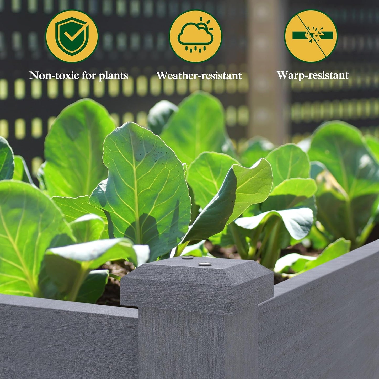 MUPATER 4 x 2 Raised Garden Bed, Elevated Garden Bed with Drainage Holes, Planter Box with Four Wheels and Legs for Herbs and Vegetables, Greenhouse, Garden, Farm, Gray