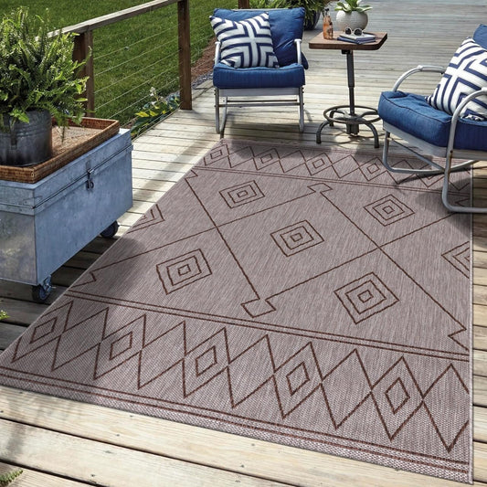 Keen Home Design Terrace Outdoor Throw Rug - 3x5 Washable Indoor/Outdoor Rug for Patio, Kitchen, Balcony, Beach, Garden, Deck and Porch, Size: 3'x5'
