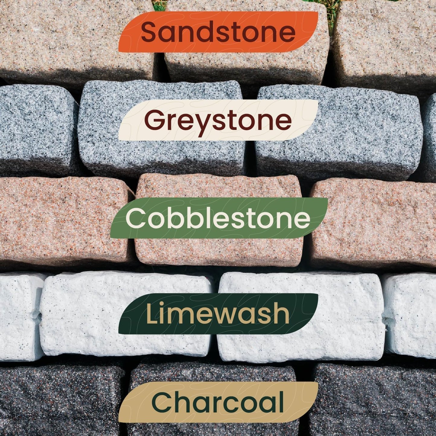 Beuta Landscape Edging | Garden Edging Border | Faux Stone Blocks for Lawn Edging, Flower Beds & Yard Edging – 1 Pack | Each Section Has 6 Blocks 48" L x 4" W x 6.5" H | 2 Spikes | Greystone
