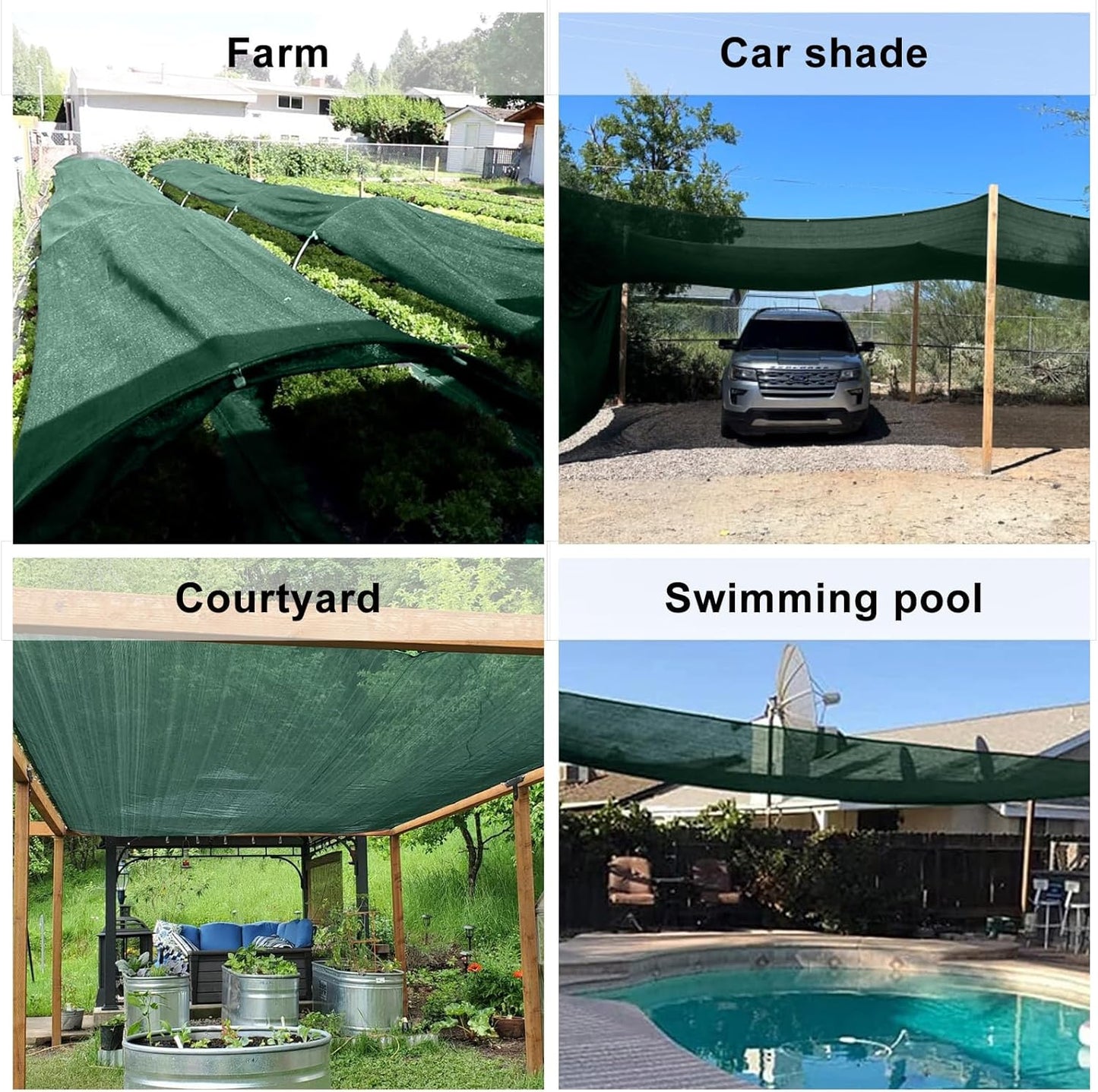 LOVE STORY 6.5x16.5FT 70% Green Shade Cloth Sun Shade Net with Grommets Sunblock Net Mesh Tarp for Garden,Plants Cover,Greenhouse and Patio