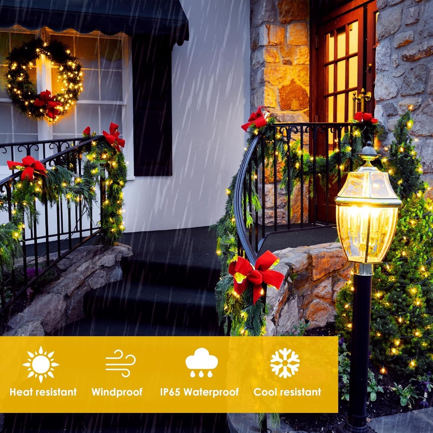 6-Pack Solar String Lights Outdoor, Extra-Long 600LED Fairy Lights Waterproof, Solar Twinkle Lights Copper Wire 8 Modes Fairy Twinkle Light for Xmas Tree Garden Party Wedding (Warm White)