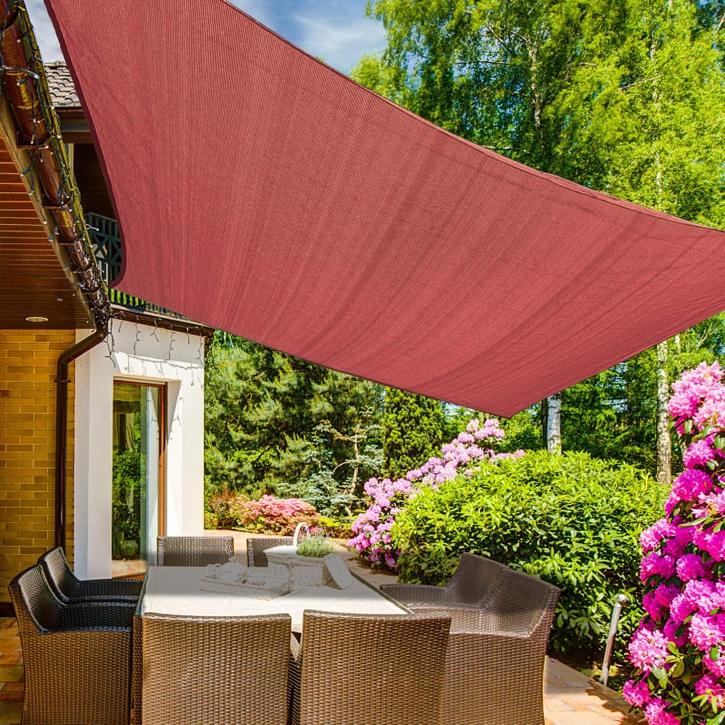 KANAGAWA 12'X22' Rust Red Custom Size Sun Shade Sail Rectangle UV Block Canopy Cover for Patio Backyard Lawn Garden Outdoor (Customized Available)