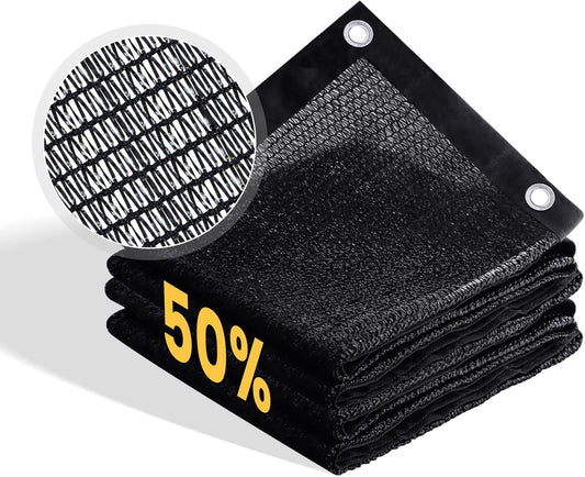 VICLLAX 50% Shade Cloth, 16x23FT Durable Black Mesh Trap with Every 3 FT Grommet, Sun Shade Fabric Netting for for Plants Cover, Greenhouse, Chicken Coop, Barn Kennel, Garden Patio
