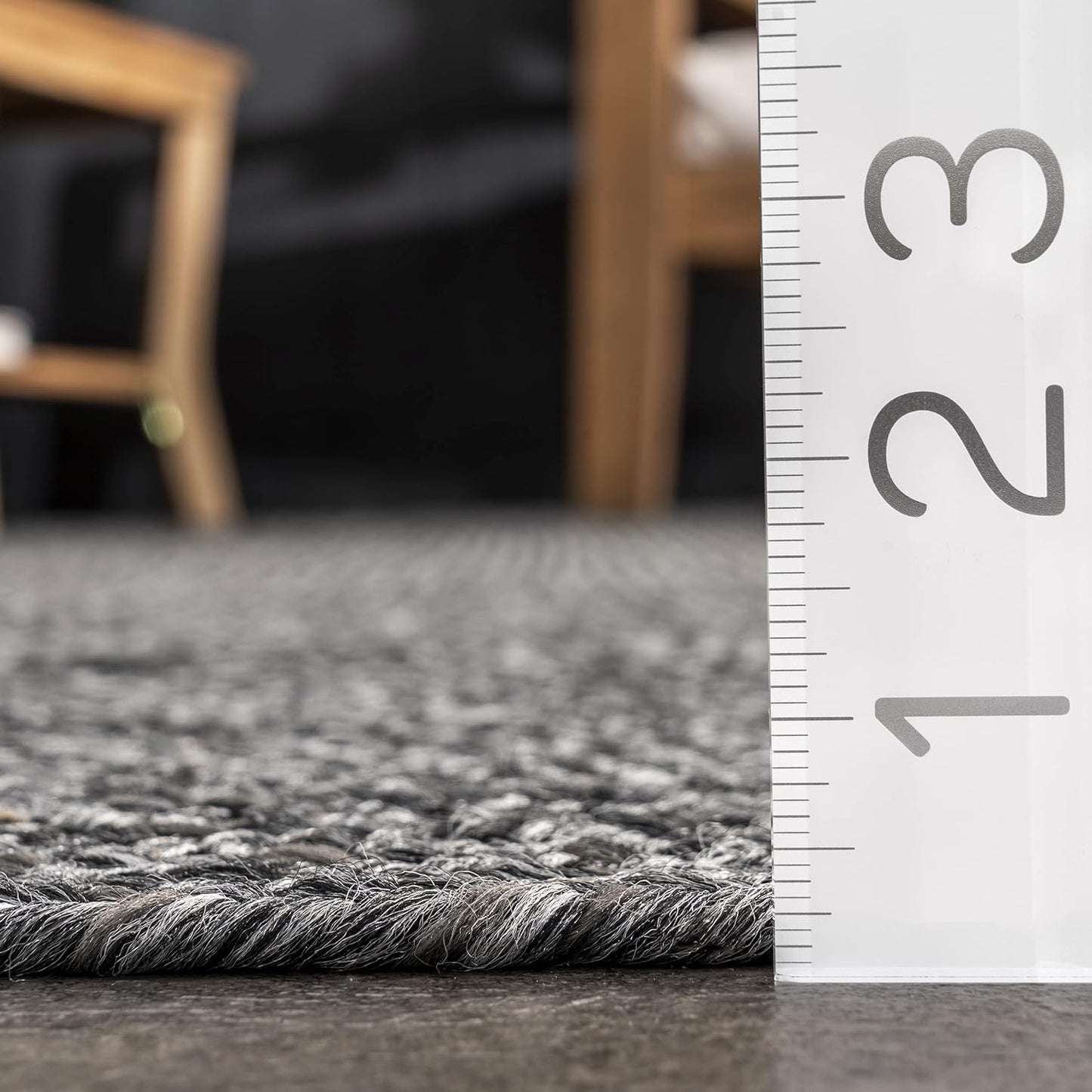 nuLOOM 2' x 10' Solid Hand Braided Indoor/Outdoor Area Rug, Pet-Friendly, High Traffic, Weather Resistant, for Patio, Balcony, Bedroom, Living, Dining Room, Wynn Charcoal