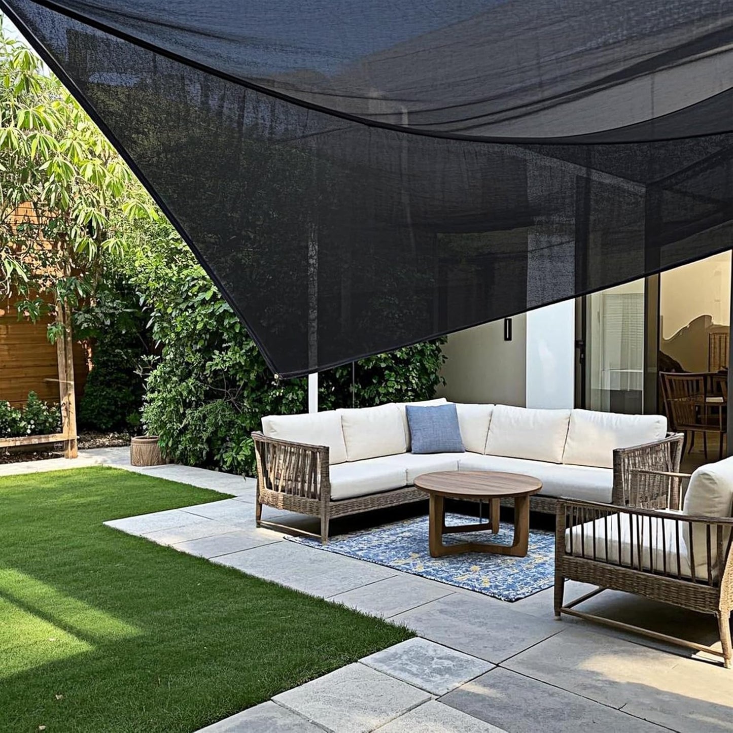 winemana Black Shade Cloth 70%, 6.6x20 FT Mesh Tarp - Garden Shade for Greenhouse, Patio, Vegetables, Plants Cover and Chicken Coops, Sun Shade Net for Outdoor Protection with Reinforced Grommets