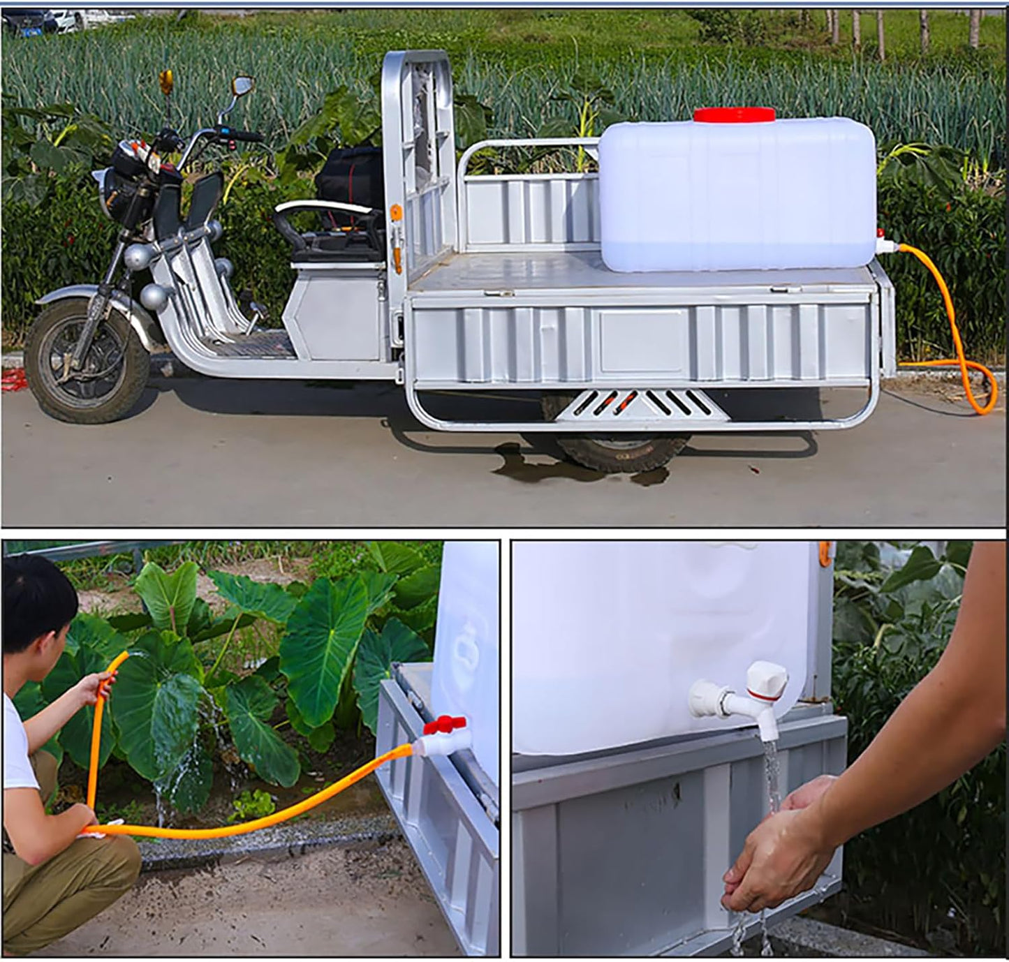 Large Capacity Water Tank with Spigot for Camping Plastic Water Storage Tank Water Container for Emergency Storage Household Outdoor Camping RV Self-Driving Tour(Size:25L/6.6gallon)