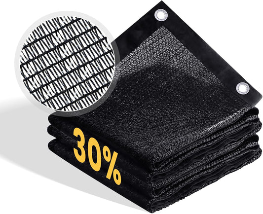 VICLLAX 30% Shade Cloth, 14x23FT Durable Black Mesh Trap with Every 3 FT Grommet, Sun Shade Fabric Netting for for Plants Cover, Greenhouse, Chicken Coop, Barn Kennel, Garden Patio