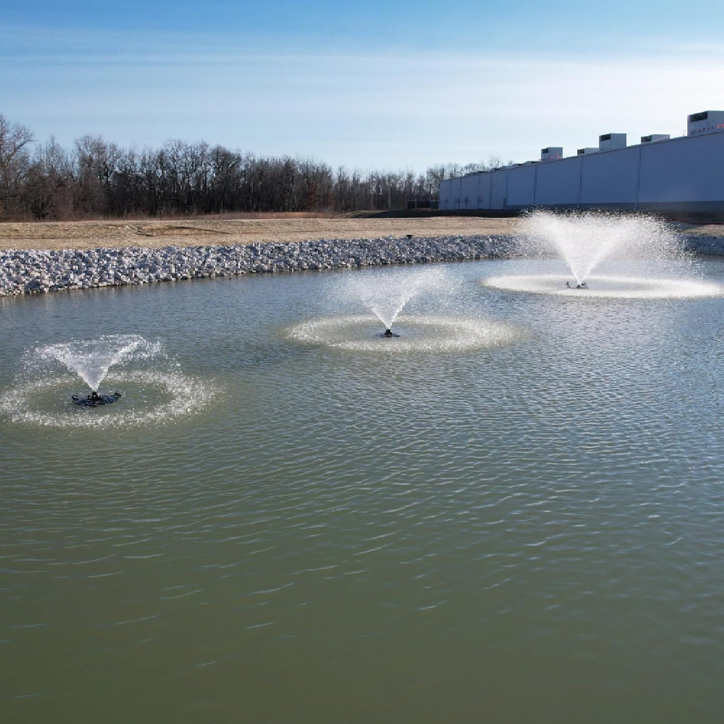 HALF OFF PONDS Floating Fountain – 1.5 HP Pond Aerator, 200' Cord – 12,500 GPH Water Pump – 11 Spray Patterns - Color-Changing LED Lights & Control Box - Large Ponds, Lakes & Water Gardens