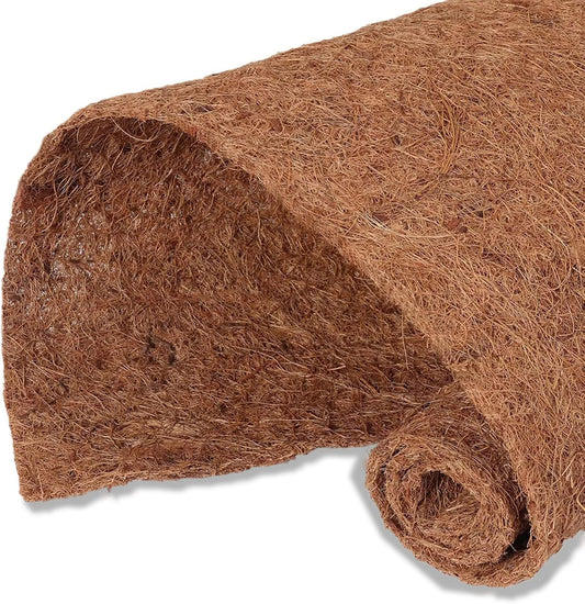 MIOHNAN Natural Coco Coir Fiber Liner Roll Sheet, Coconut Fiber Pad, Coconut Husk Liners Mat for Planters Baskets, DIY Moss Pole - 12x48 inch