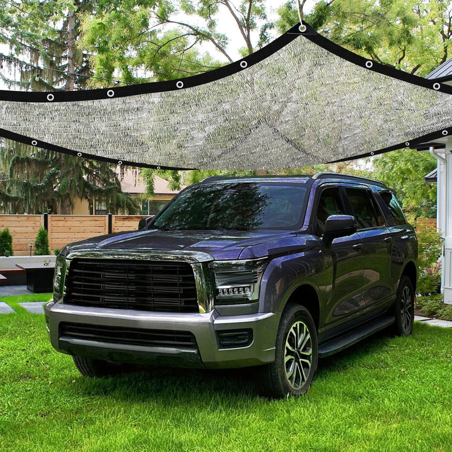 Shade Cloth-80% Aluminum Sunblock Neting,Durable Mesh Tarp with Grommets,Shade Cloth for Garden,Car, Outdoor Pergola,Greenhouse,Chicken Coop and Dog Kennel(Silver)