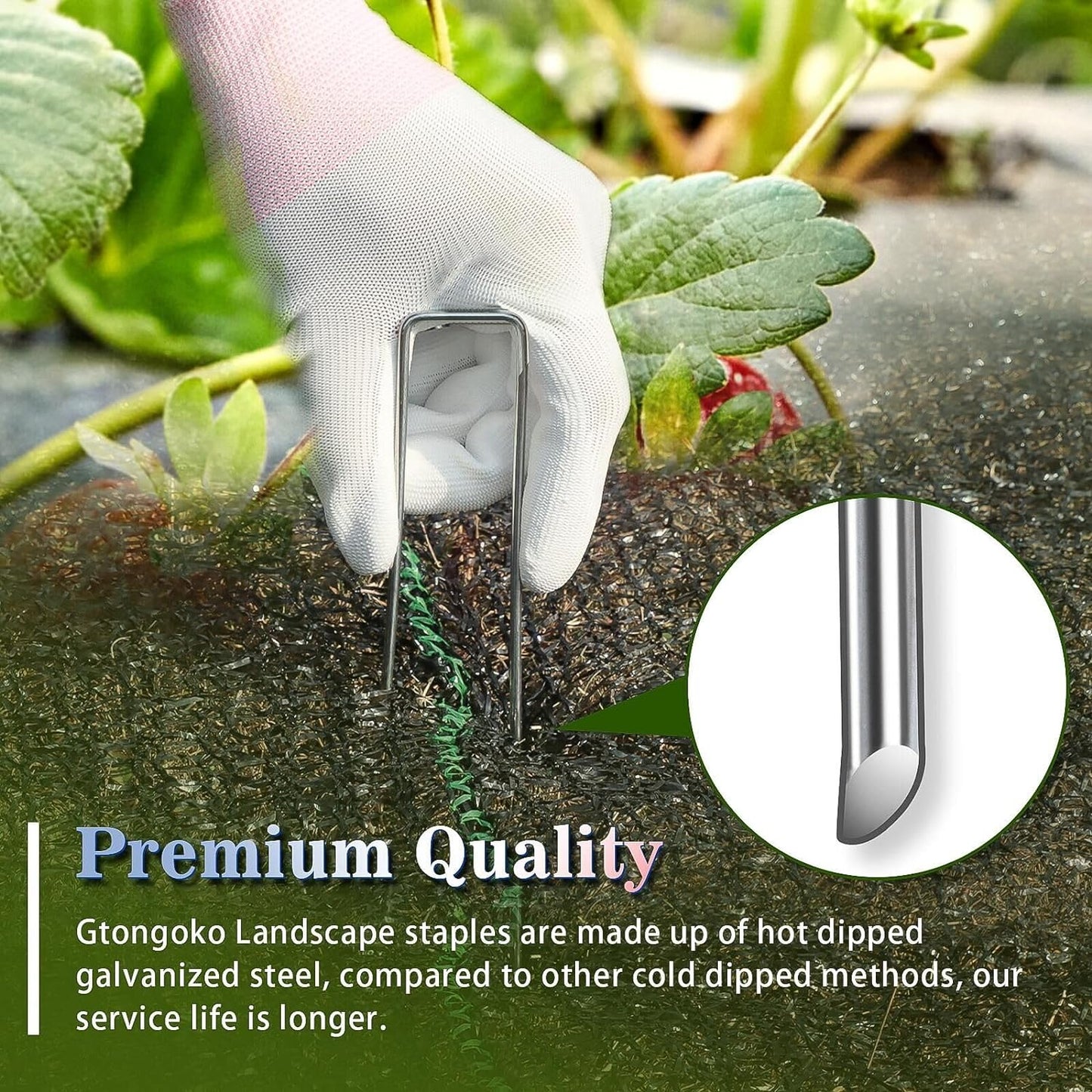 Gtongoko 120 Pack Galvanized Landscape Staples Plant Cover Stakes 6 Inch 11 Gauge Lawn Staples Fence Stakes Ground Stakes for Landscaping Securing Weed Barrier Fabric, Decoration