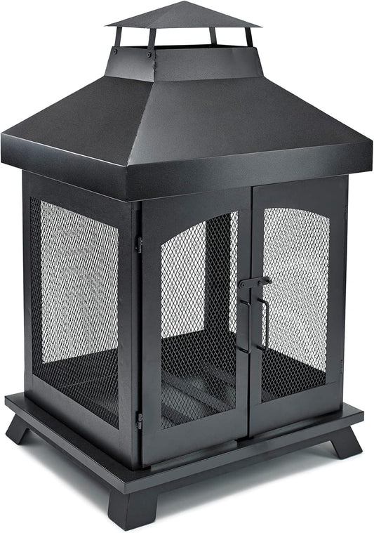 Endless Summer 45" Wood Burning Steel Outdoor Fireplace