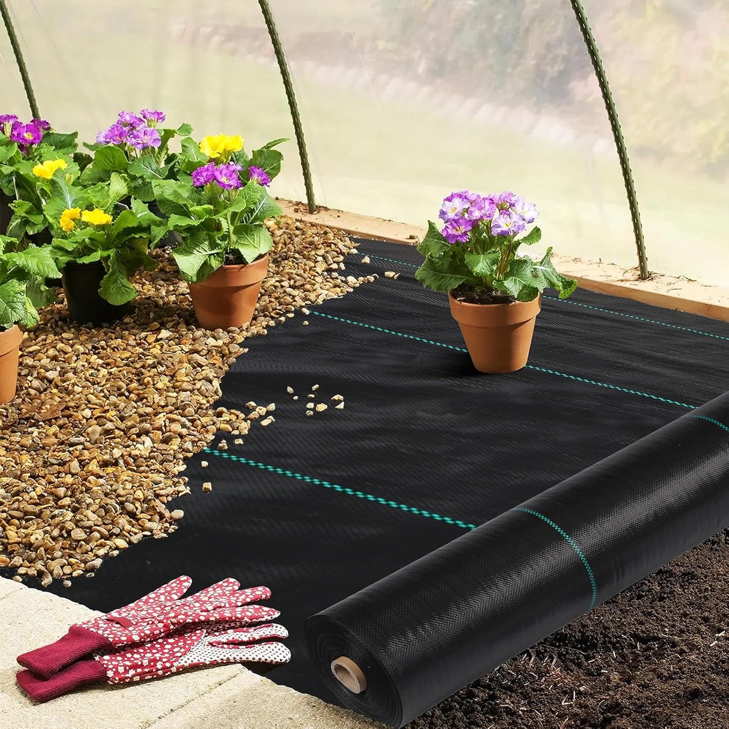 3ftx600ft Heavy Duty Weed Barrier Landscape Fabric – Durable Woven Driveway Garden Cloth for Weed Control, Ground Cover, Landscaping – Long-Lasting Geotextile Fabric – 3.2oz