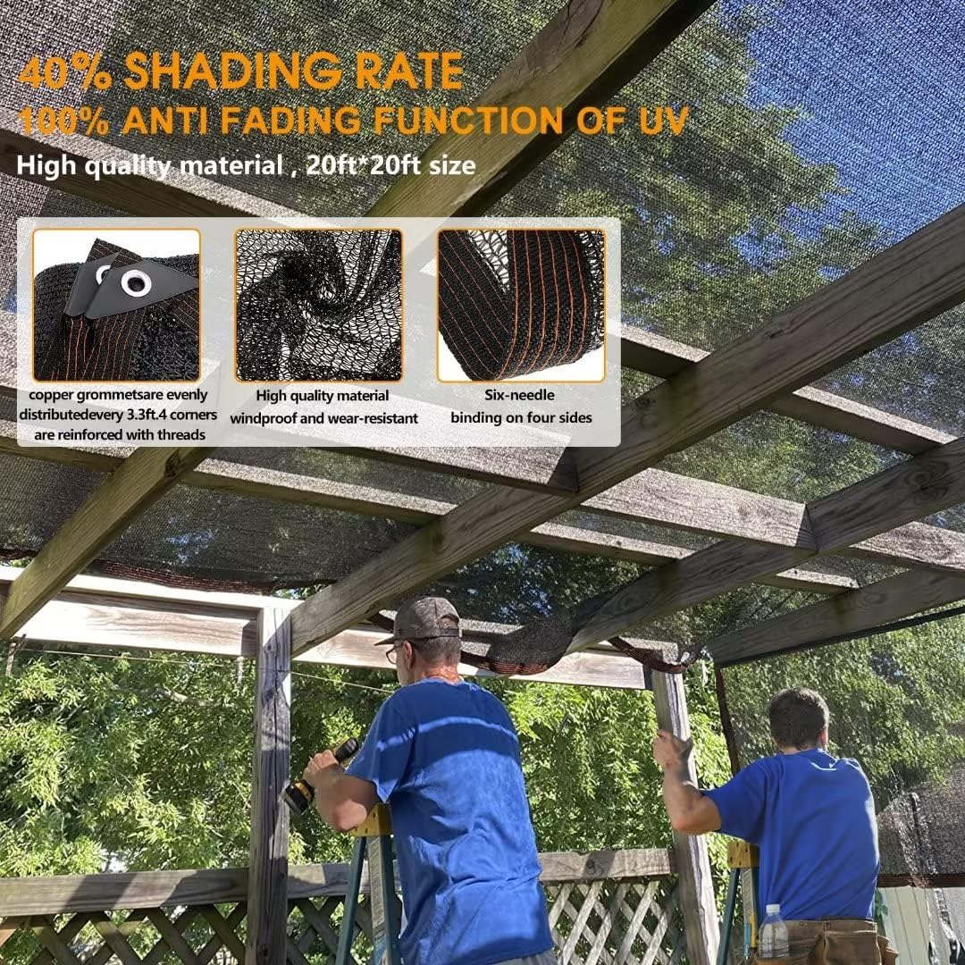 Shade Cloth for Plants Greenhouse, 40-50% Sunblock Shade Sails -for Outdoor Garden Pergola Patio Lawn Plant, Easier to Hang Sun Neting Cover for Kennel Chicken Coop