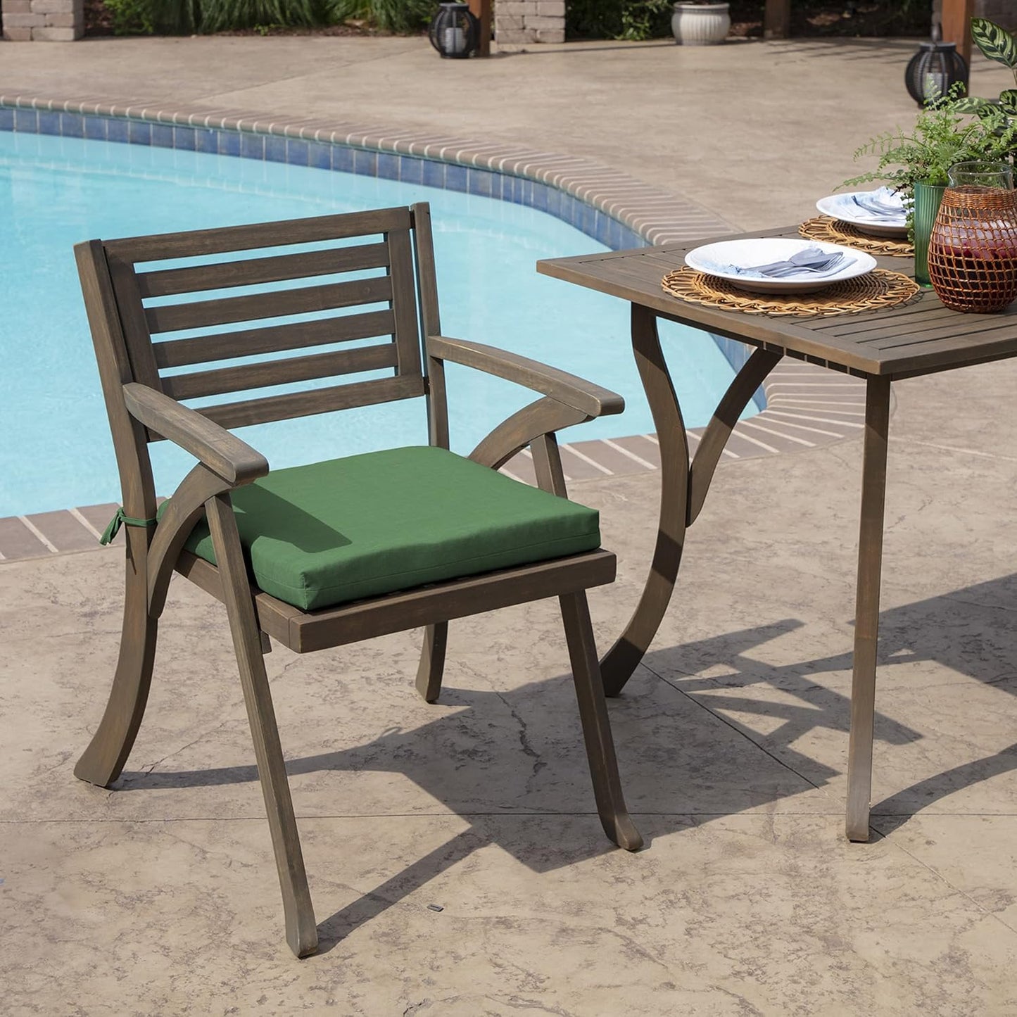 Arden Indoor/Outdoor Seat or Rocking Chair Cushion, 19 x 18, Water Repellent, Rain Proof, Fade Resistant Cushion for Rocking or Dining Chairs Bright Moss Green Leala