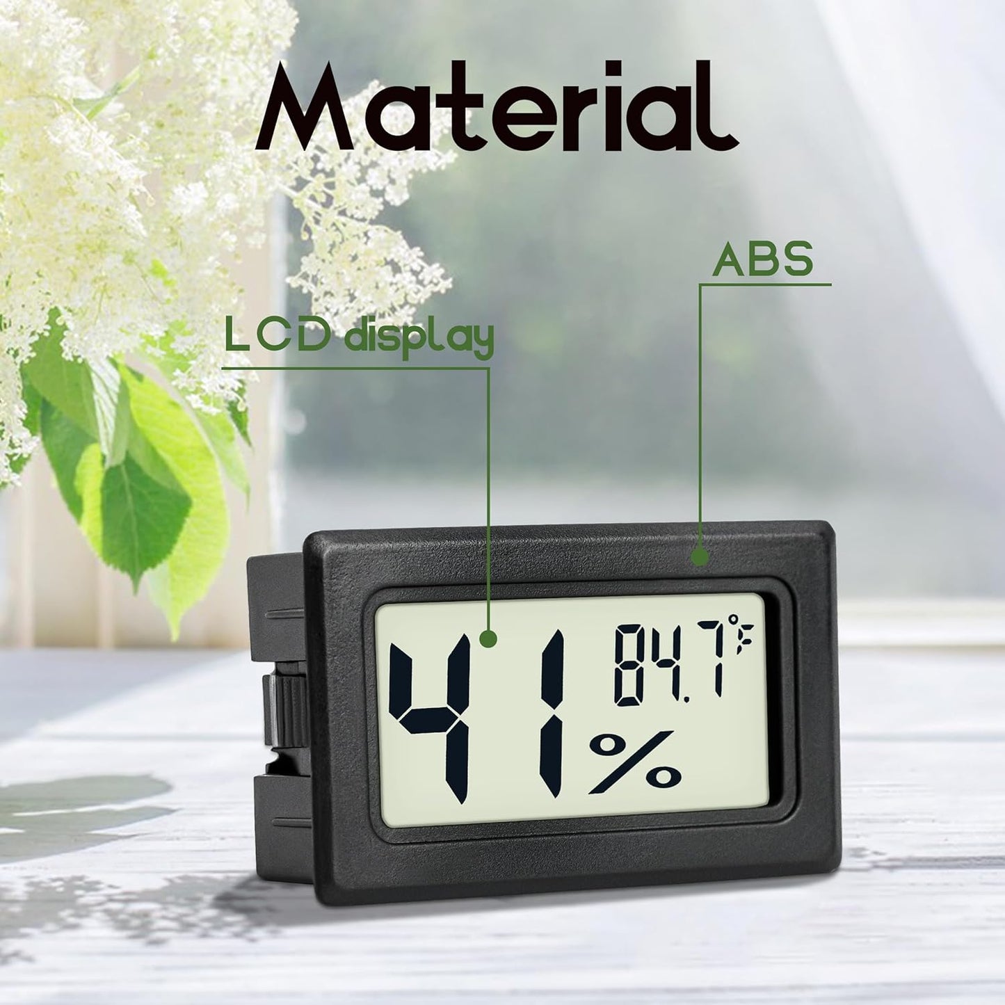 Mini Hygrometer Indoor Humidity Meter Hygrometer Thermometers 6 Pack Humidity Meters Gauge Hygrometer Mini Digital Thermometer Hygrometer with Fahrenheit (℉) for Humidors, Greenhouse, Garden, Cellar