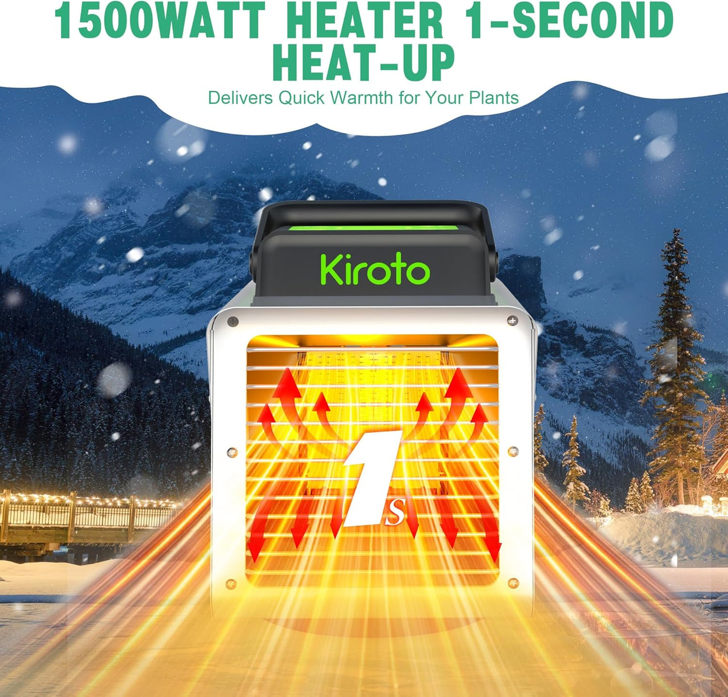 Greenhouse Heater 1500W with APP Remote Control, Greenhouse Heater With Thermostat, Portable Outdoor Heater for Plants Vegetables Flowers,Smart Electric Safe Heater for Green house,Grow Tents,Garage