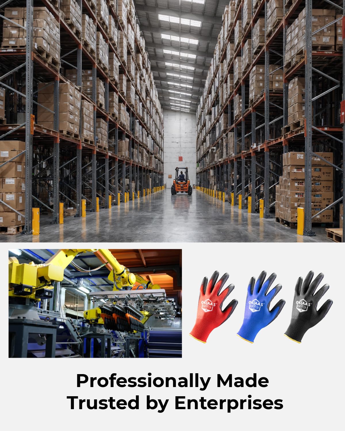 OKIAAS Men's Large Red Ultra-Thin Lightweight Working Gloves with Grip, 12 Pairs Bulk Pack Construction Gloves with Polyurethane Coating, Safety Gloves for Light Duty Work