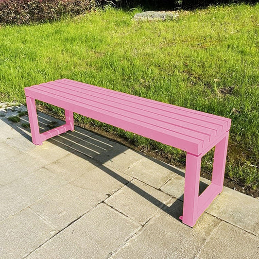 Weatherproof Metal Dining Bench, Outdoor Bench Backless Patio Bench 2-Person Farmhouse Bench Garden Bench for Kitchen, Living Room, Entryway(Pink,5.9ft)