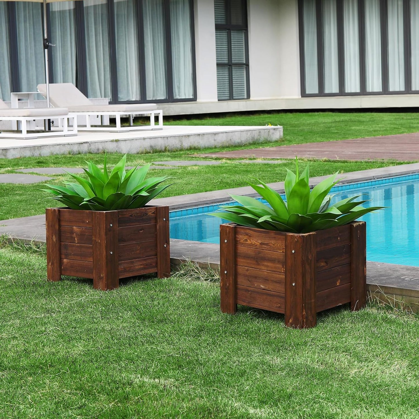 Artificial Plants Fake Agave Succulent Plant 28 Inch Big Size Faux Succulents Stems for Indoor Outdoor Realistic & Natural Home Decor Plants for Office Housewarming 2 Pack