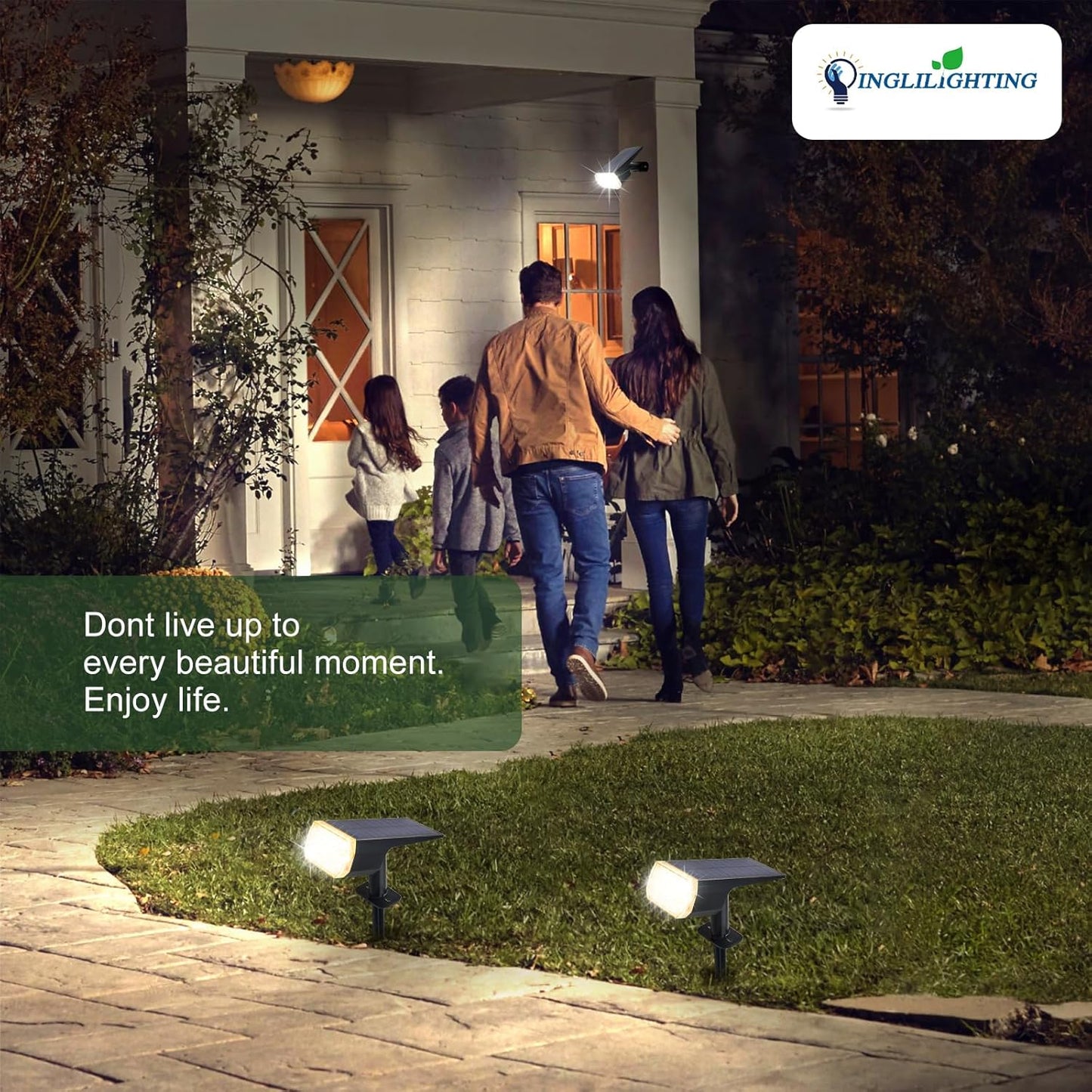 DINGLILIGHTING Solar Lights Outdoor Waterproof: IP65 Led Spot Light Decorations for Garden - Multicolor RGB Solar Powered for Yard - Dust to Dawn Uplighting Landscape Pathway Drive Patios 4PC