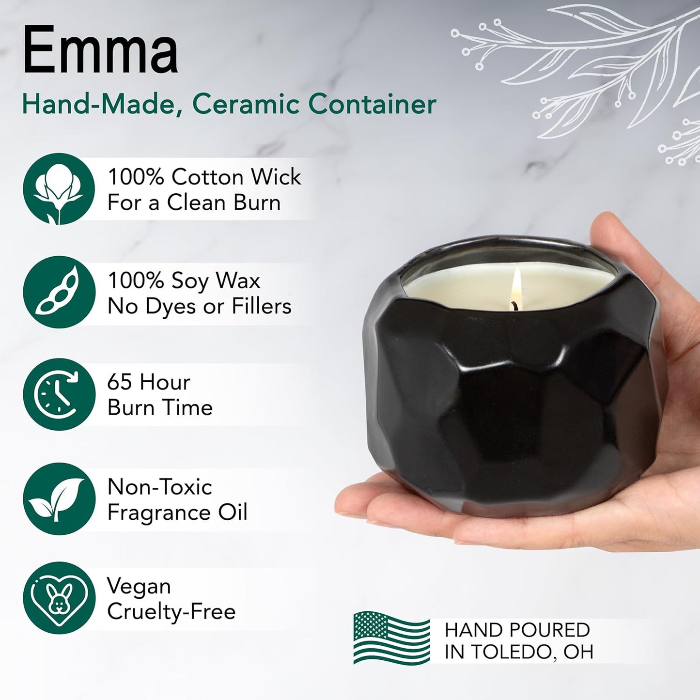 The Growing Candle, Lilac Scented Aromatherapy Candles, 13oz Pot, 100% Soy, Emma