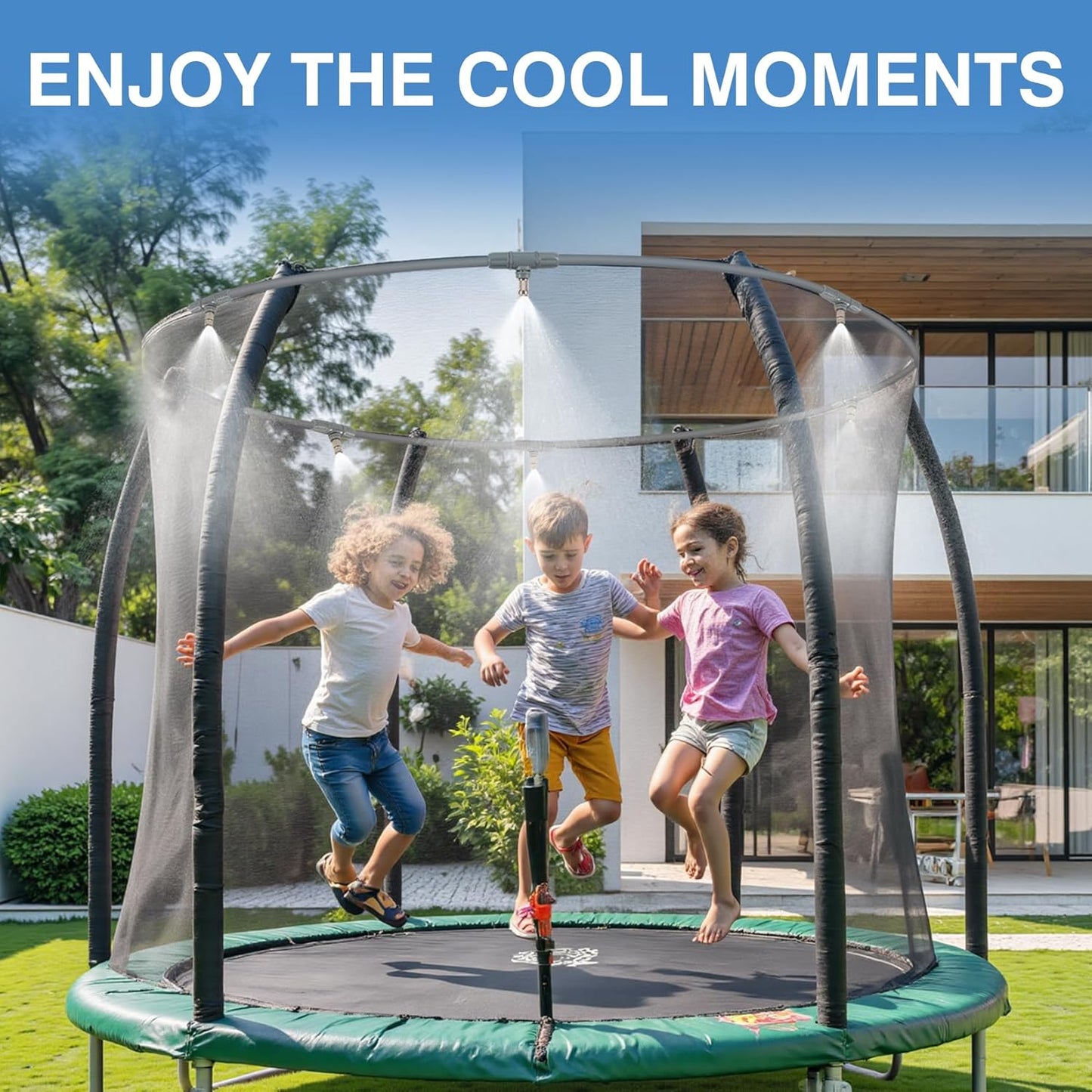 45 Pcs GILBEST Misting Cooling System, Outdoor Misting System for Patio, 40 FT Misting Line Plastic Adapter, Outdoor Mister System for Patio, Garden, Trampoline, Greenhouse