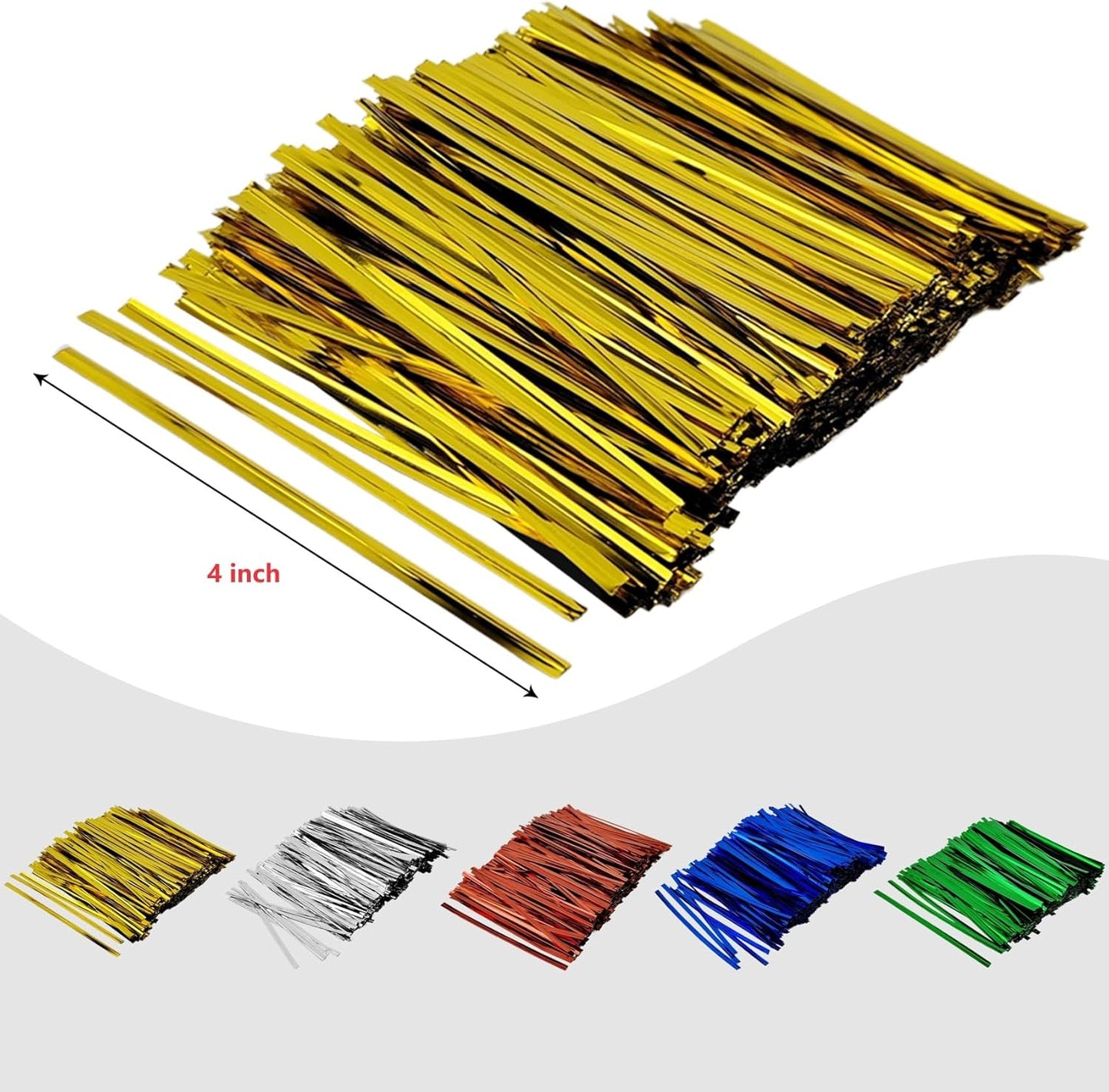 800 Pcs Metal Twist Ties 4 Inches Twist Straps for Bread Bags Candy Bags Snack Bags Halloween Party Cake Favor (Blue)
