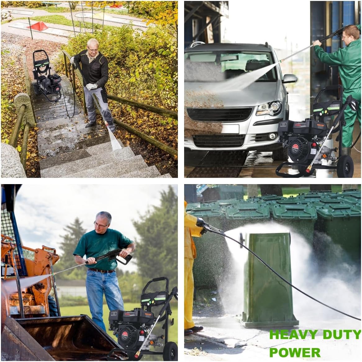 4200PSI Pressure Washer 4.0GPM Gas Power Washer 212CC Gas Powered Washing Machine Commercial High Pressure Washer with 25ft Hose&5 Nozzles for Patio Garden Yard Vehicle,EPA/CARB/ETL (SN98-4200PSI)