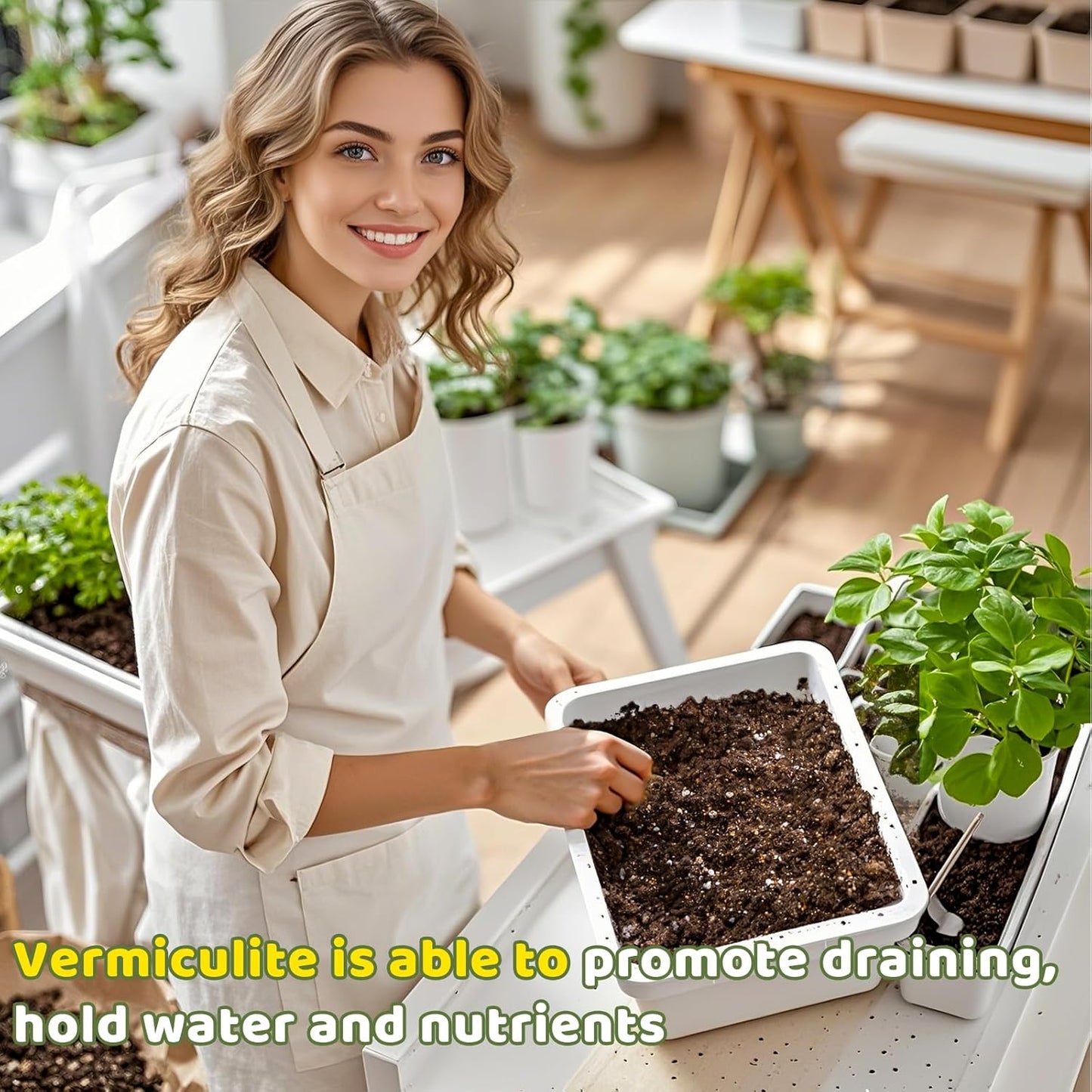 Vermiculite for Gardening 4qt, Horticultural Sand Perfect for Seed Starter or Propagation by Cutting, Soil Addictive for Aeration and Moisture Retention