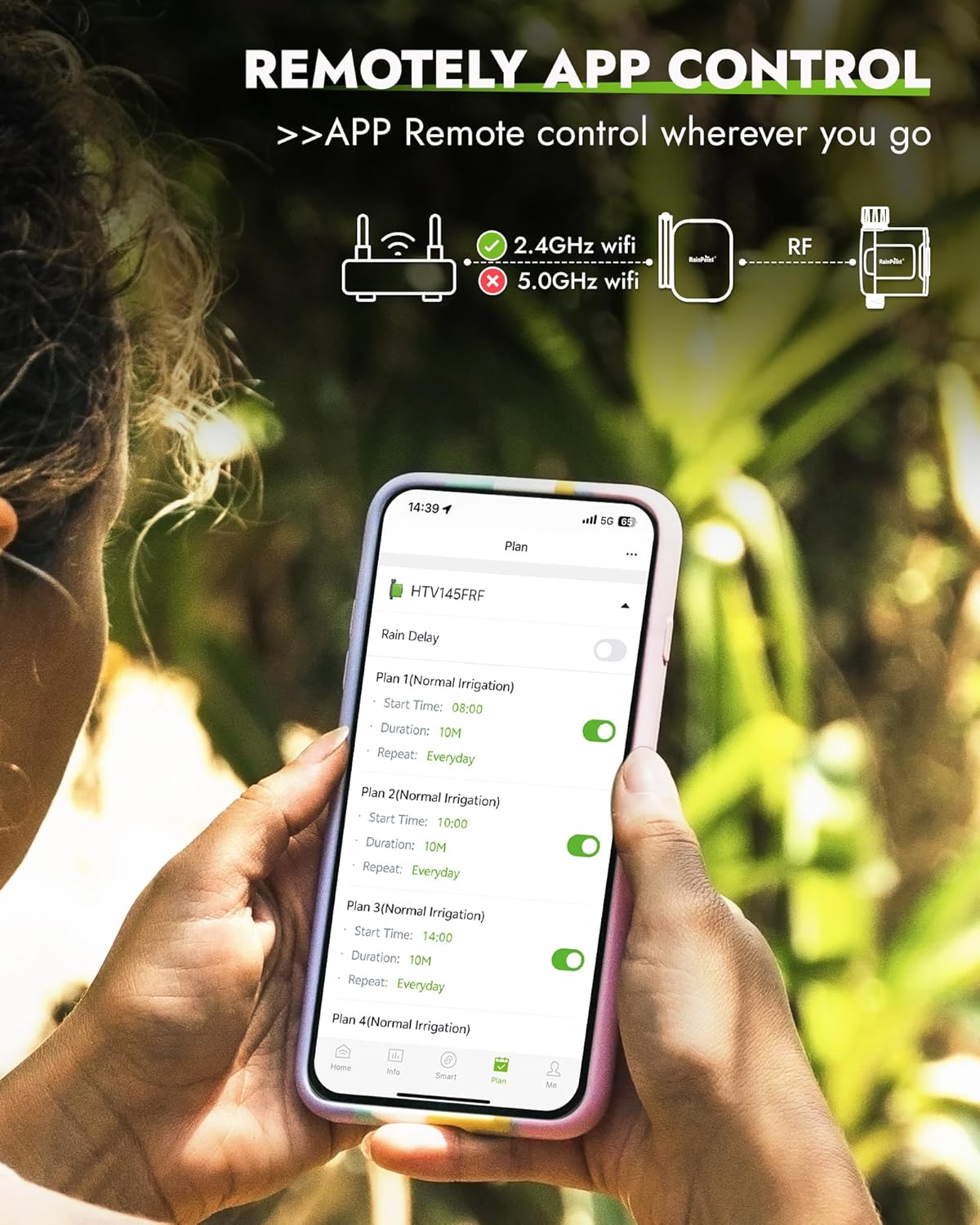 RAINPOINT WiFi Water Timer for Garden Hose, Brass Inlet WiFi Sprinkler Controller, Smart Hose Timer Valve, Automatic Drip Irrigation System/Rain Delay for Garden/Lawn/Yard (No Gateway)