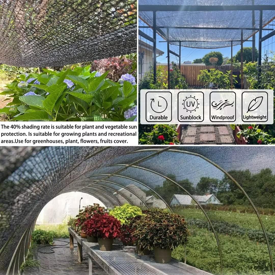QLOFEI Shade Cloth for Patio, 40-50% Sunblock Mesh Tarp Shade Cloth with Grommets, Anti-UV Shade Neting Cover for Garden Kennel Chicken Coop Pergola Greenhouse Plants Cover, 4x8 FT