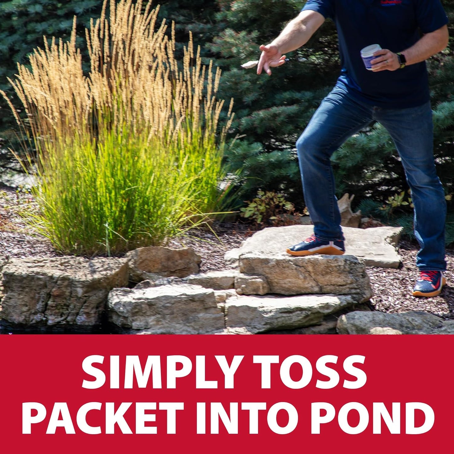 The Pond Guy Nature's Defense Beneficial Bacteria Treatment for Water Gardens, Natural Bio Cleaner & Clarifier, Koi Fish, Plant & Pet Safe, 12 Packets