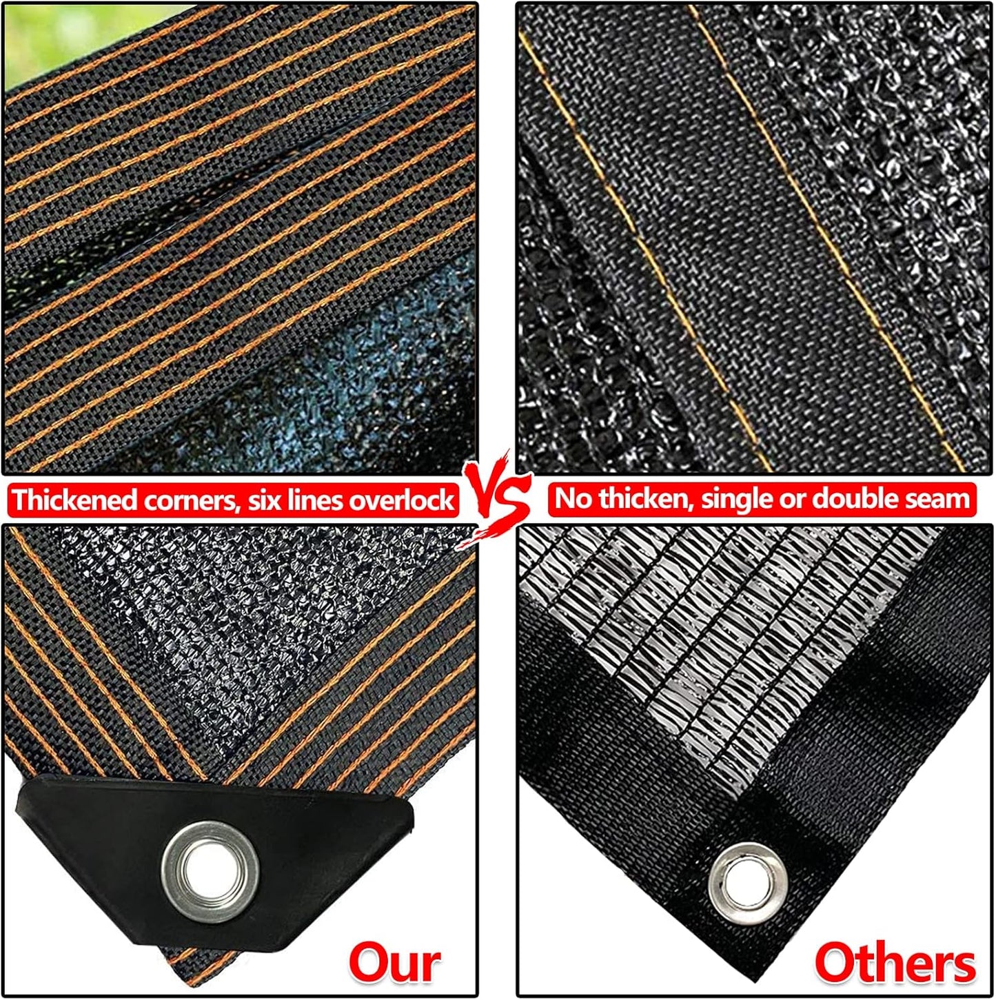 QLOFEI Shade Cloth for Garden, 90% Sunblock Shade Neting Cover with Grommets, Sun Protection Screens for Patio Kennel Chicken Coop Pergola Greenhouse Plants Cover Mesh Tarp, 6x8 FT