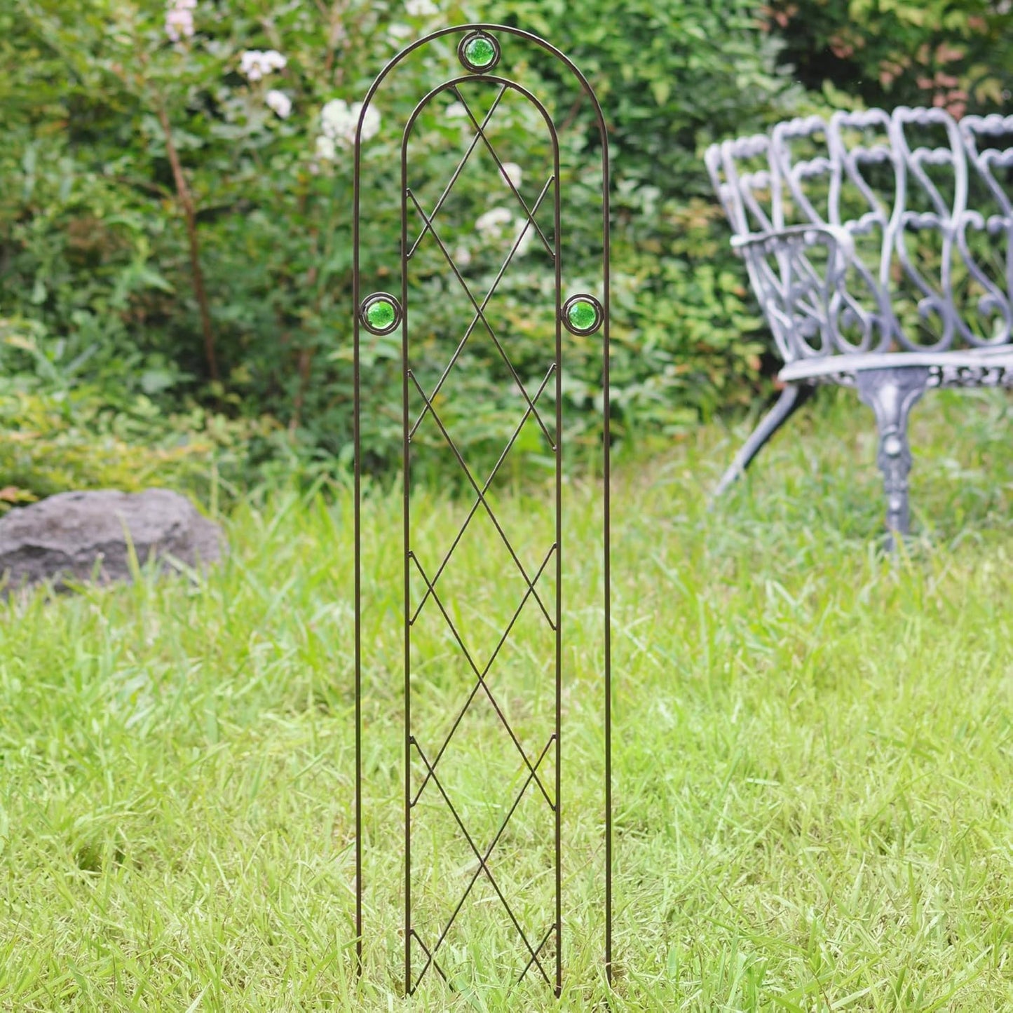 TR01 4' x 10" Arched Garden Trellis, Black