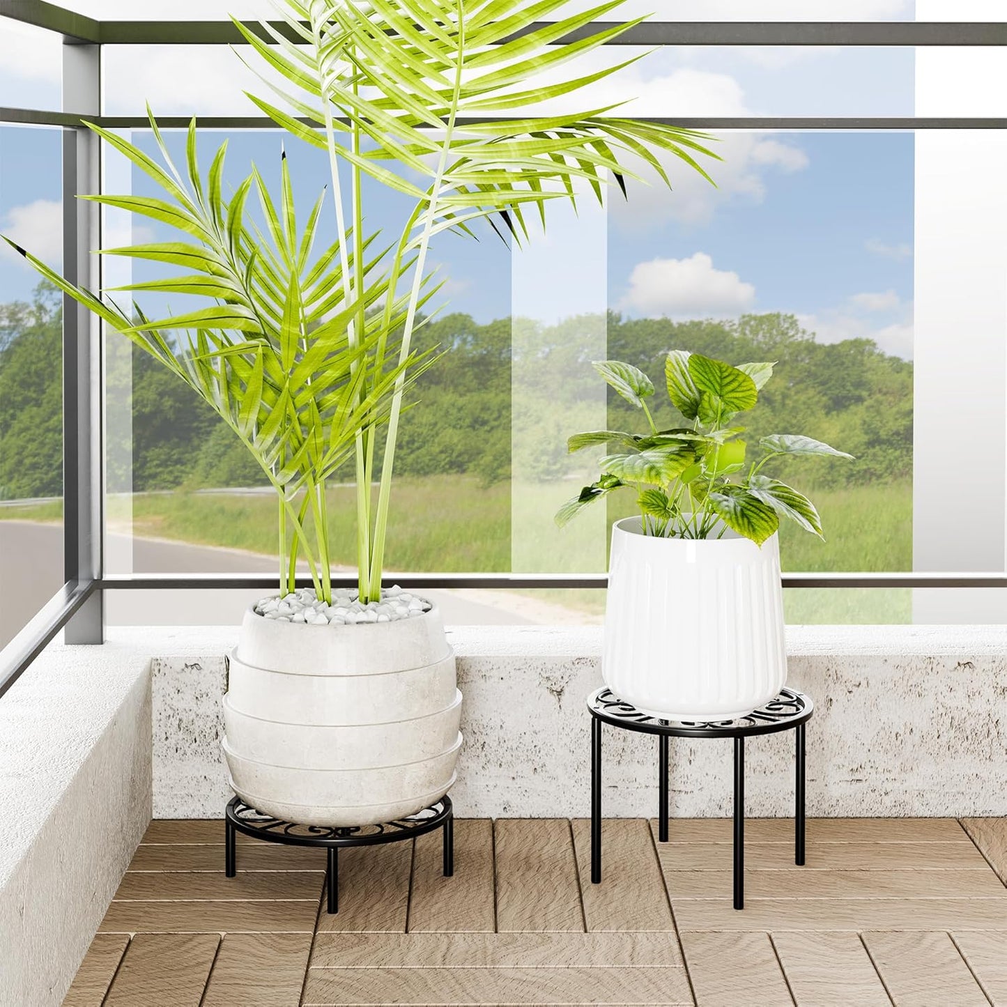 Plant Stand Flower Stand - Metal Plant Holder for Garden Home, Anti-rust Plant Rack for Multiple Plant Indoor or Outdoor.