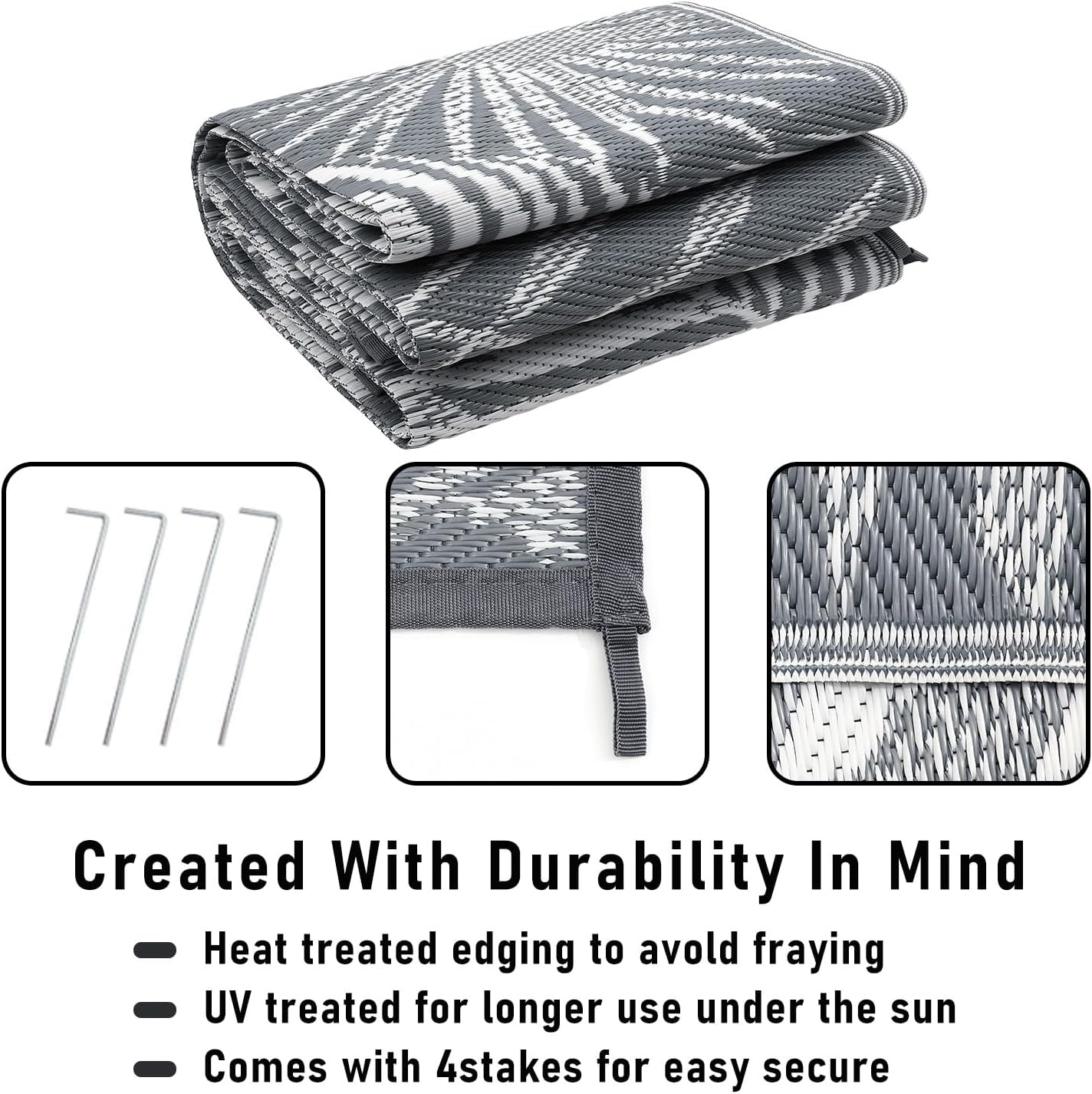 HiiARug Outdoor Rug 5x7Ft Outdoor Plastic Straw Rug Waterproof Outdoor Rugs for Patios Clearance Indoor Outdoor Rug for Patio Decor Porch Camping