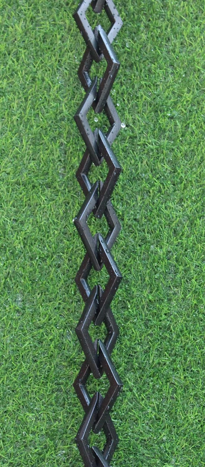 KAM Home Diamond Links Rain Chain with Installation Kit (Black, 14)