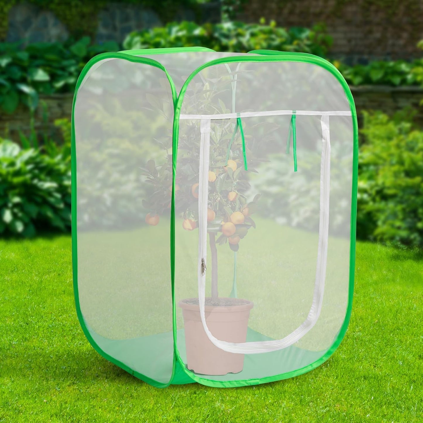 24" x 24" x 36" Pop Up Garden Mesh Plant Cover, Plant Protectors Mesh Plant Enclosure, Garden Net Cage Pest Protection Guard Tent with Storage Bag for Protect Plant Vegetable Fruit from Birds Insects
