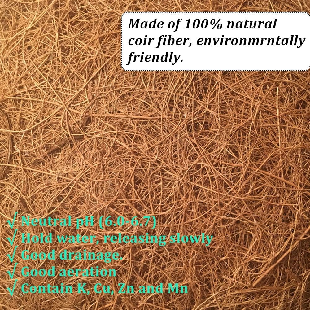16 Inch Coco Liner for Planters, 2PCS Round Replacement Plant Basket Liner, Coco Fiber for Hanging Basket