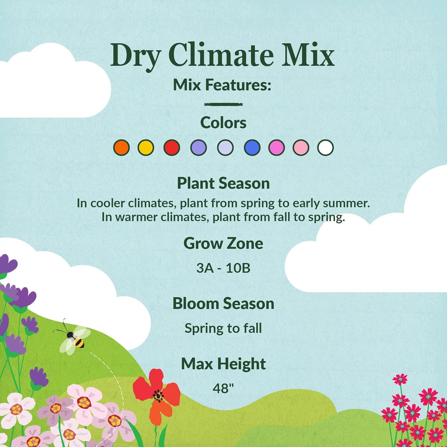 Ferry-Morse Dry Climate Mix Bulk Wildflower Seeds, 1lb