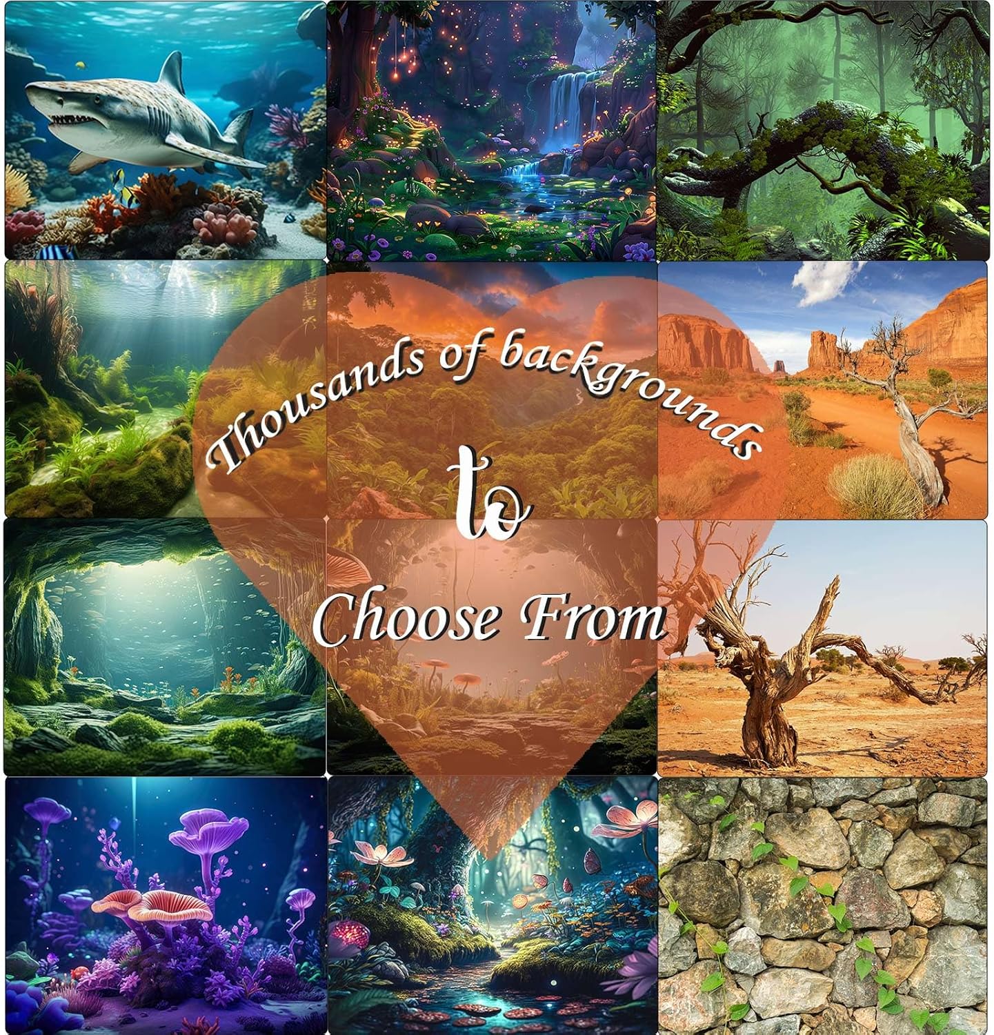 Underwater Aquarium Background Corals and Tropical Fish Terrarium Backdrop Rock Aquatic Plants Sunlight Rays Fish Tank Background Tank Aquarium Wallpaper Poster Decor 30x12in